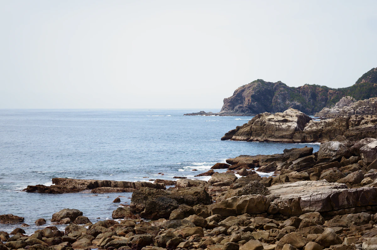 Rocky coves and clear blue water along the Wakayama coastline