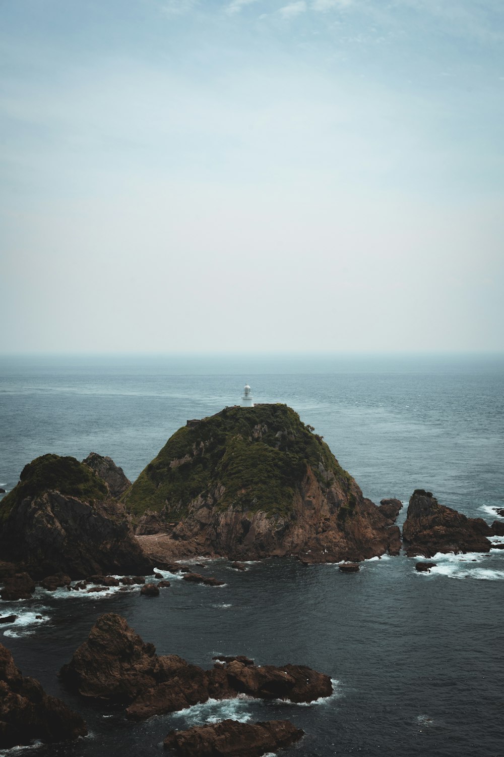 a small island in the middle of the ocean