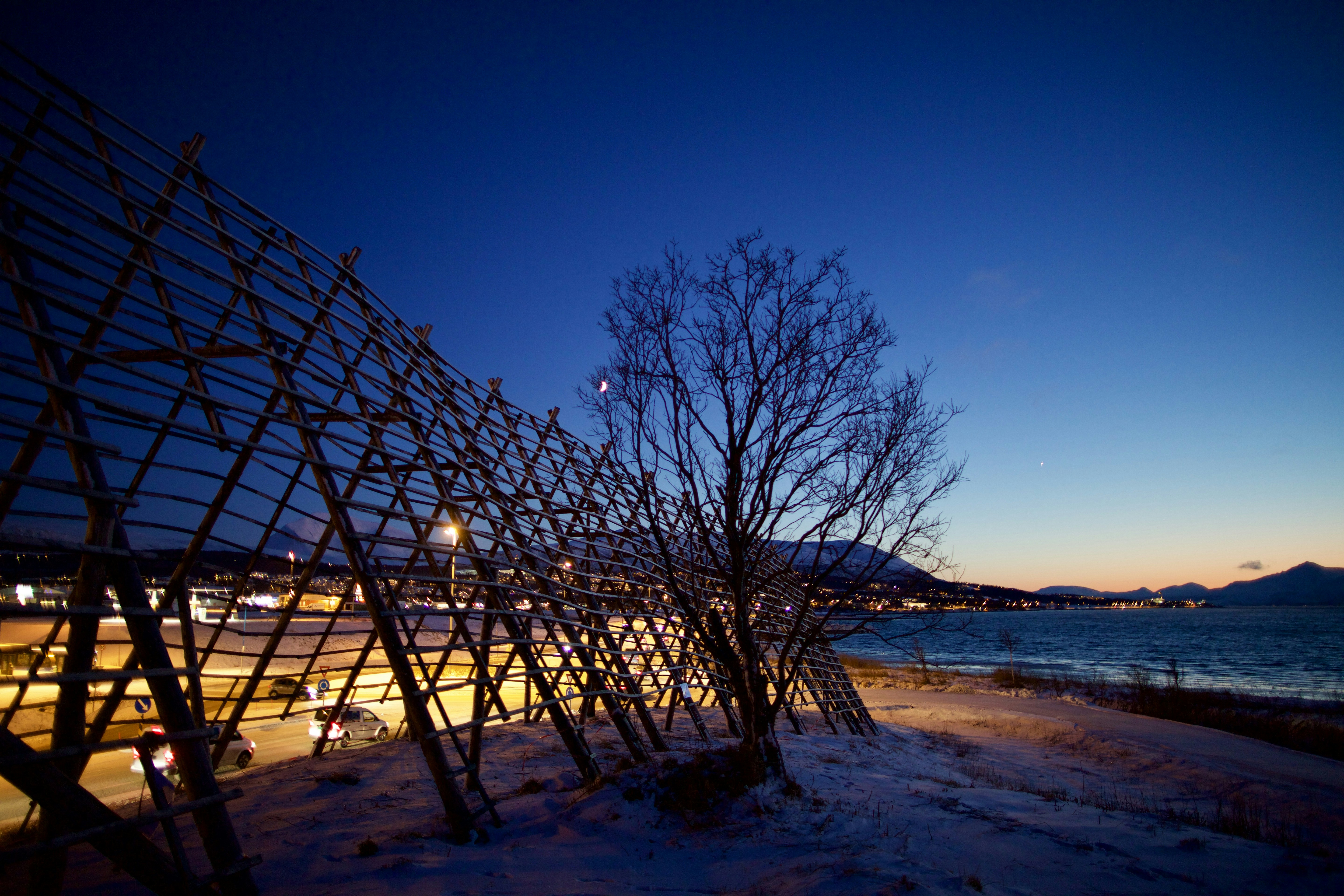 Tromso wooden fish racks