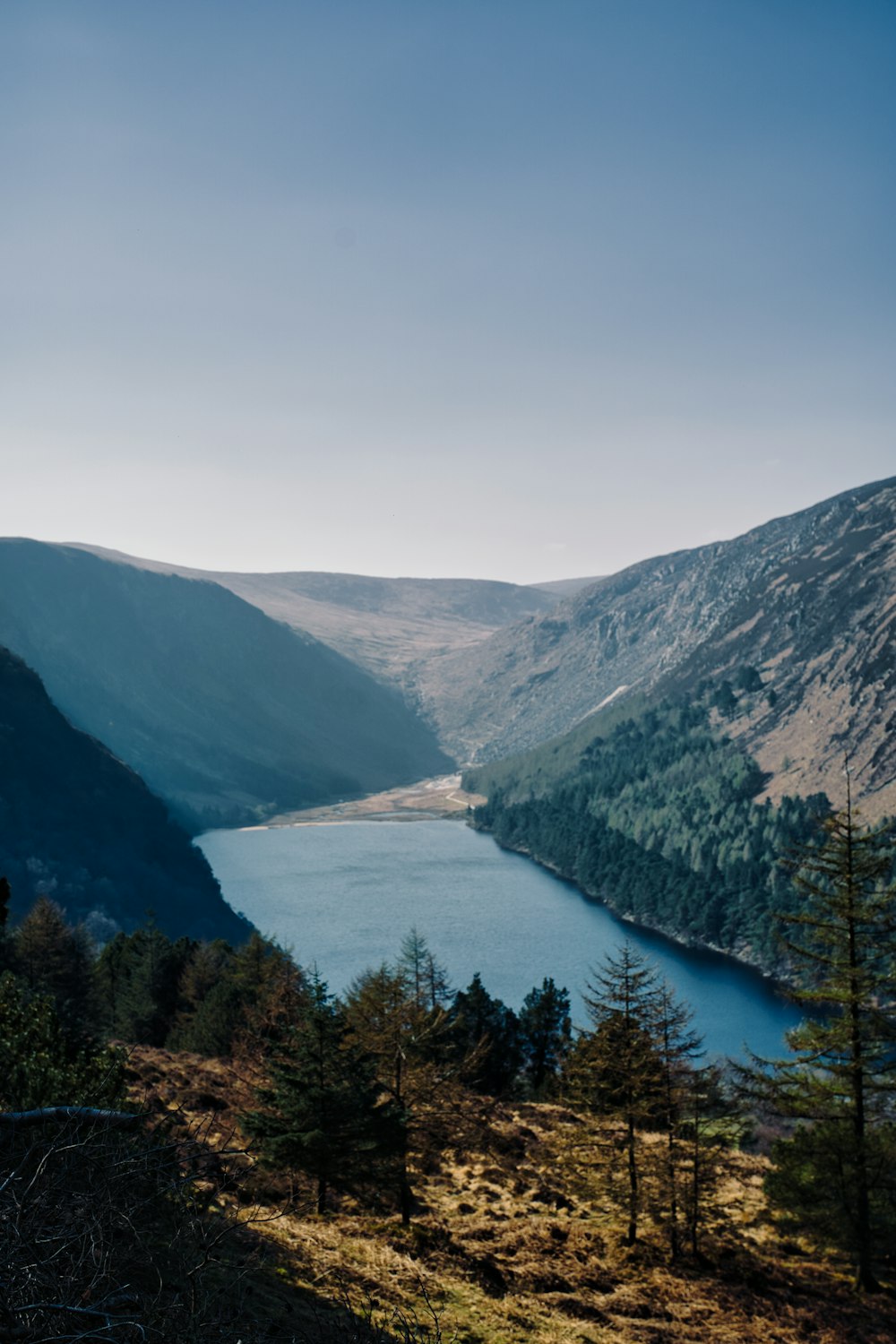 a lake in the middle of a mountain range