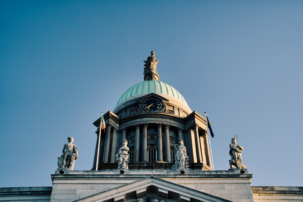 a large building with a clock on top of it