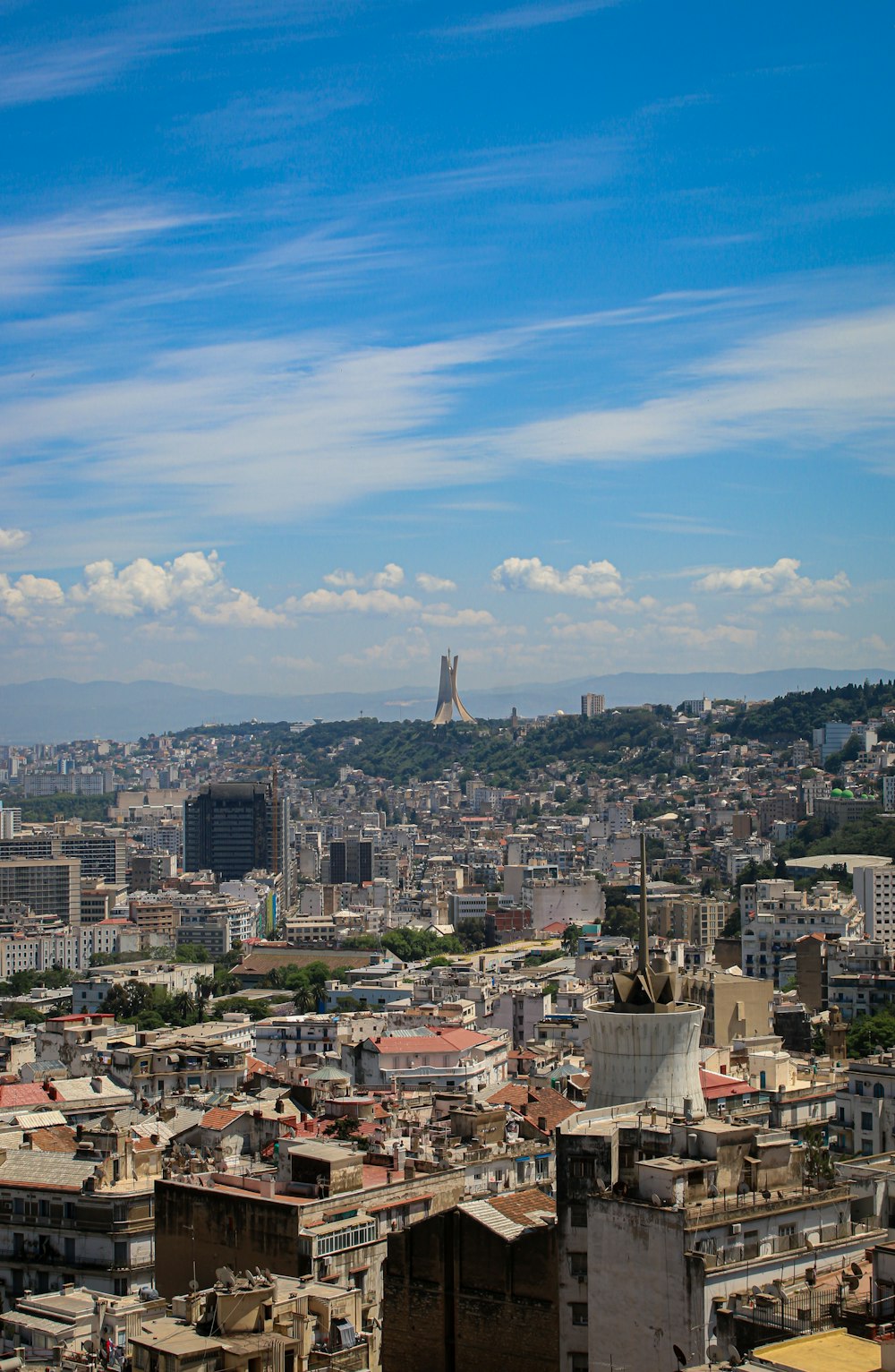 a view of a city from a tall building