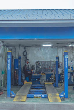 a garage filled with lots of tools and equipment