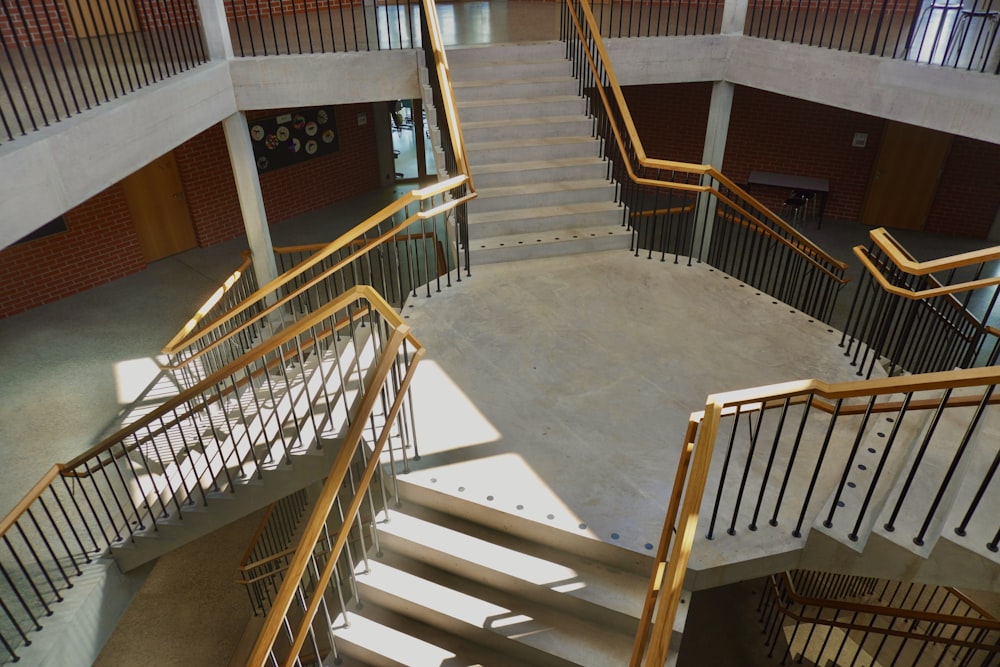 a view of a staircase in a building