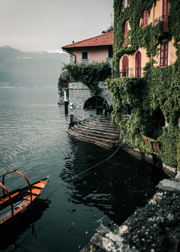 Wooden boat on Lake Como