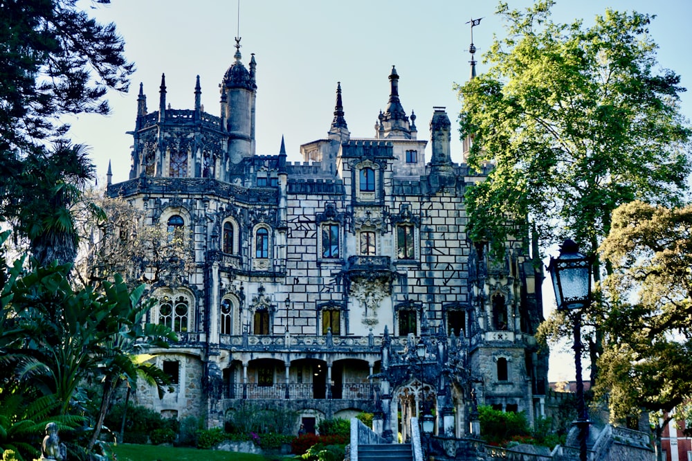 a large castle like building with many windows