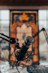 a microphone sitting on top of a table