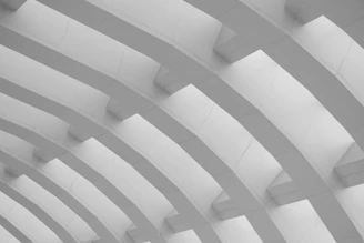 a black and white photo of a ceiling