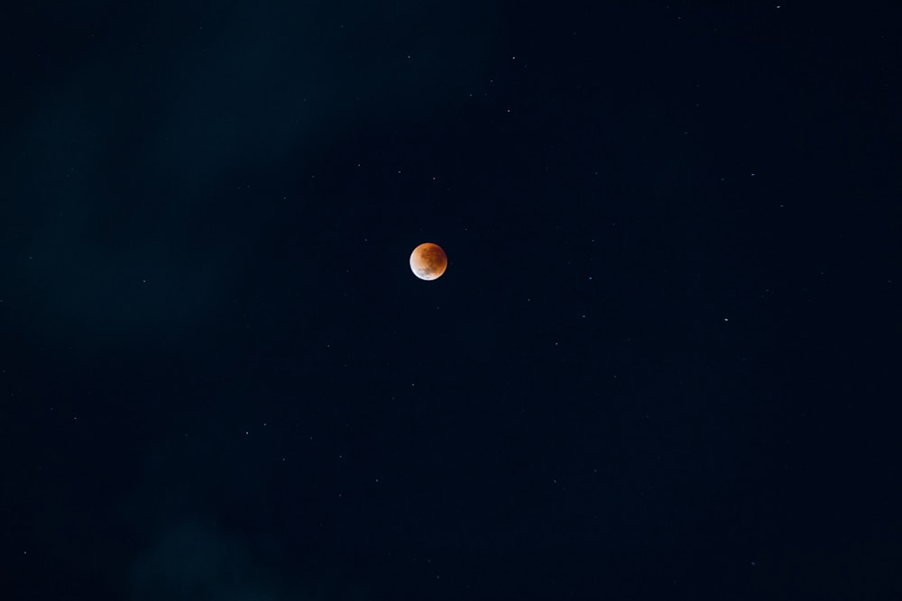 a half moon is seen in the night sky