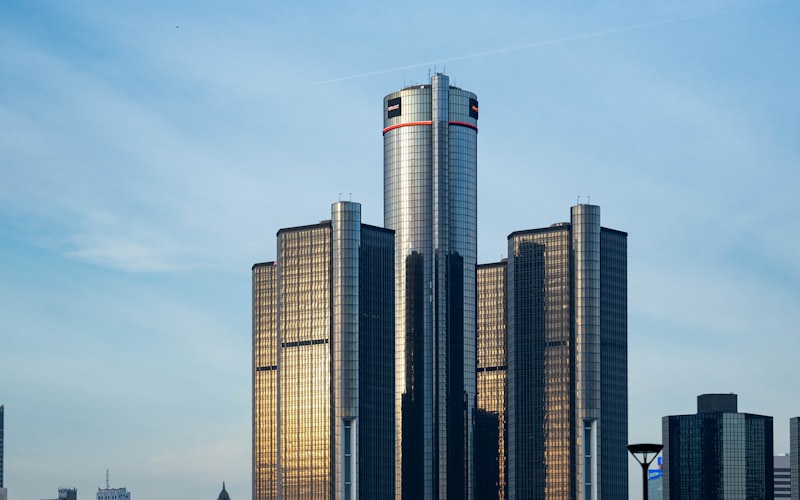 Detroit skyline and Renaissance Center
