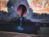 a pipe with water coming out of it