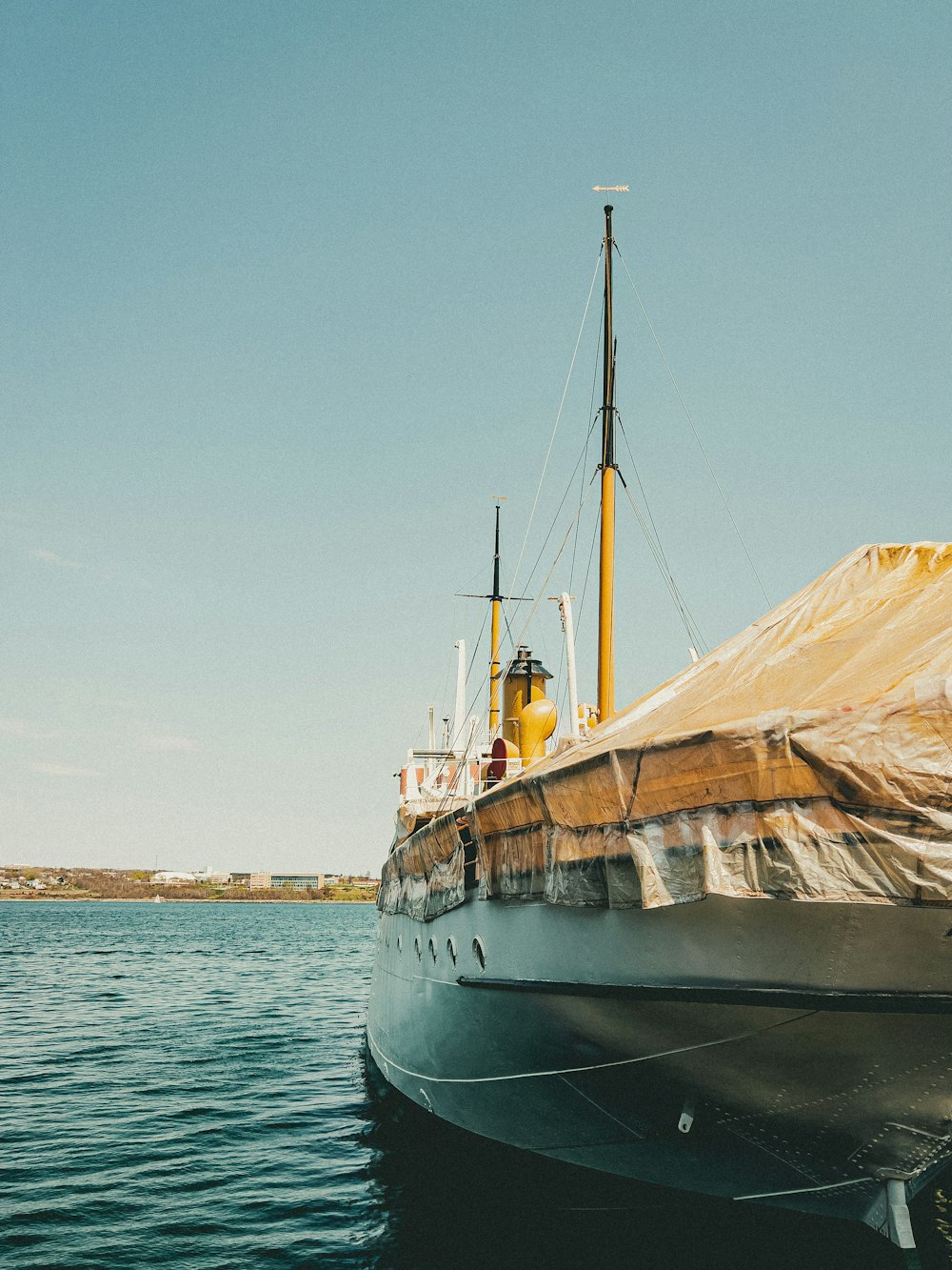 a boat that is sitting in the water