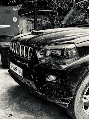 a black and white photo of a jeep