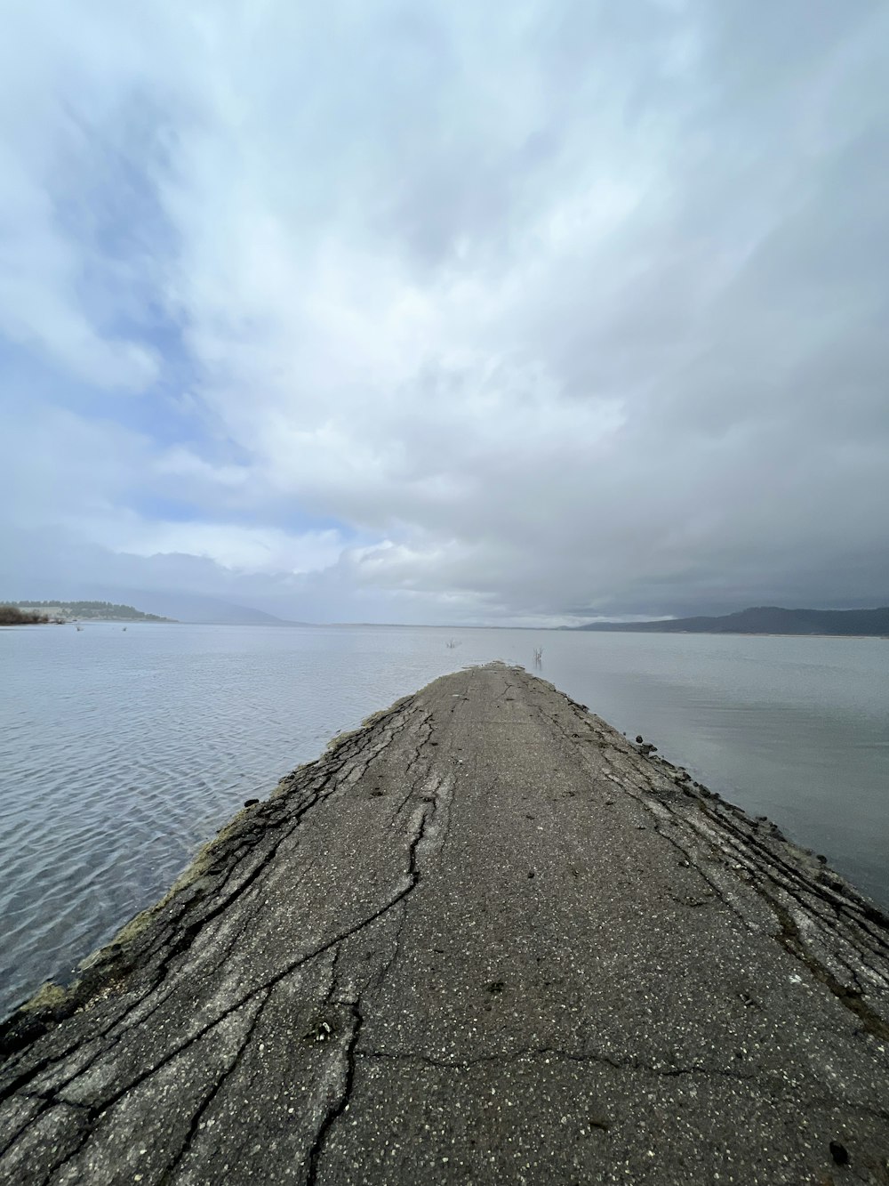 a view of a body of water from a pier