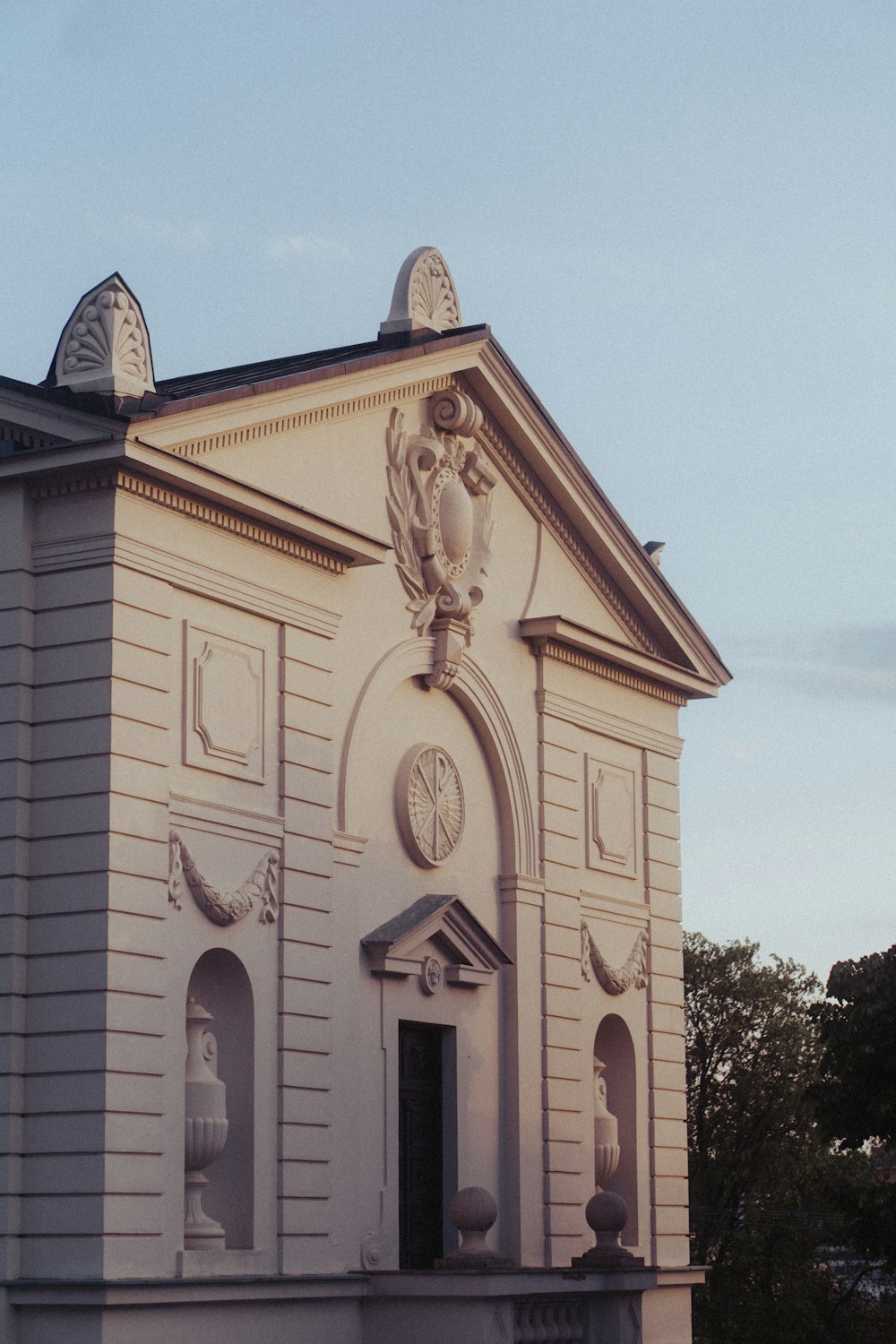 a building with a clock on the front of it