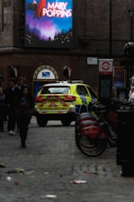 a police car parked on the side of a street