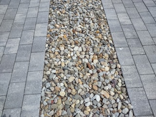 A finished walkway featuring stylish pavers.