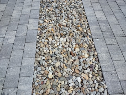 A finished walkway featuring stylish pavers.