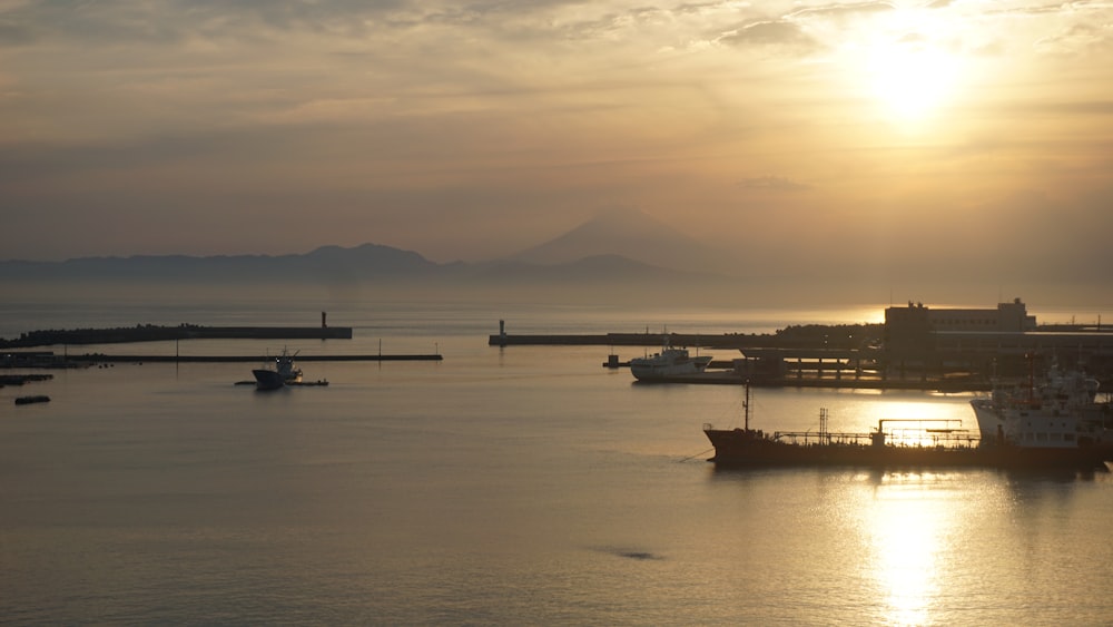 a body of water with boats in it