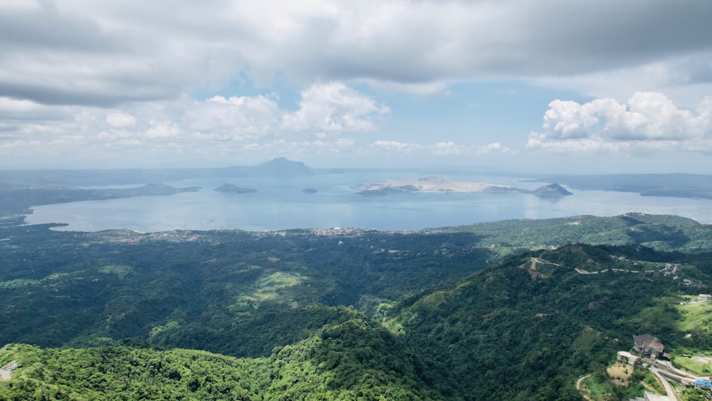 a scenic view of the ocean from a high point of view