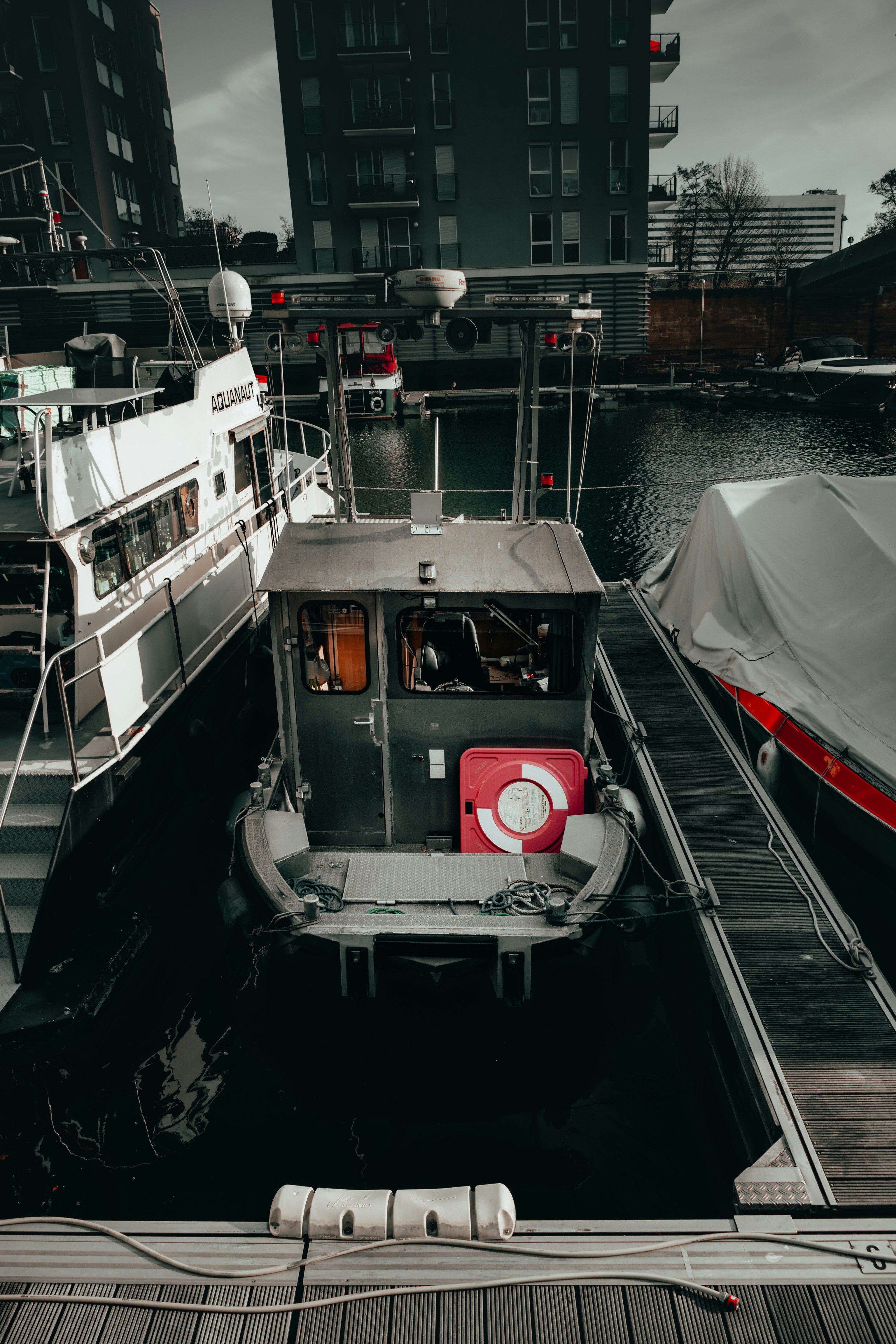 a couple of boats that are sitting in the water