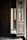 A detailed wooden door with intricate carvings and lattice design is partially open. The door is part of a larger structure with dark wooden walls and floors. Light from the outside illuminates part of the interior, casting soft shadows and highlighting the craftsmanship of the woodwork.