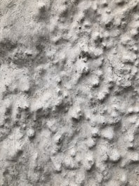 a close up of a rock wall with small holes in it