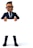 A cartoon character with glasses, a beard, and a smile is holding a large blank white board, offering space for text or graphics. He is wearing a blue suit with a white shirt and a blue tie.