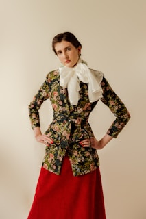 A client smiling confidently in an outfit tailored to their color season and body shape.