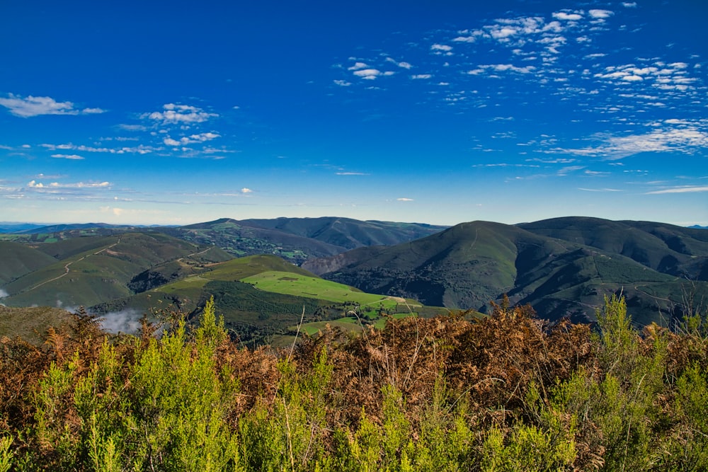 a scenic view of a mountain range with clouds in the sky