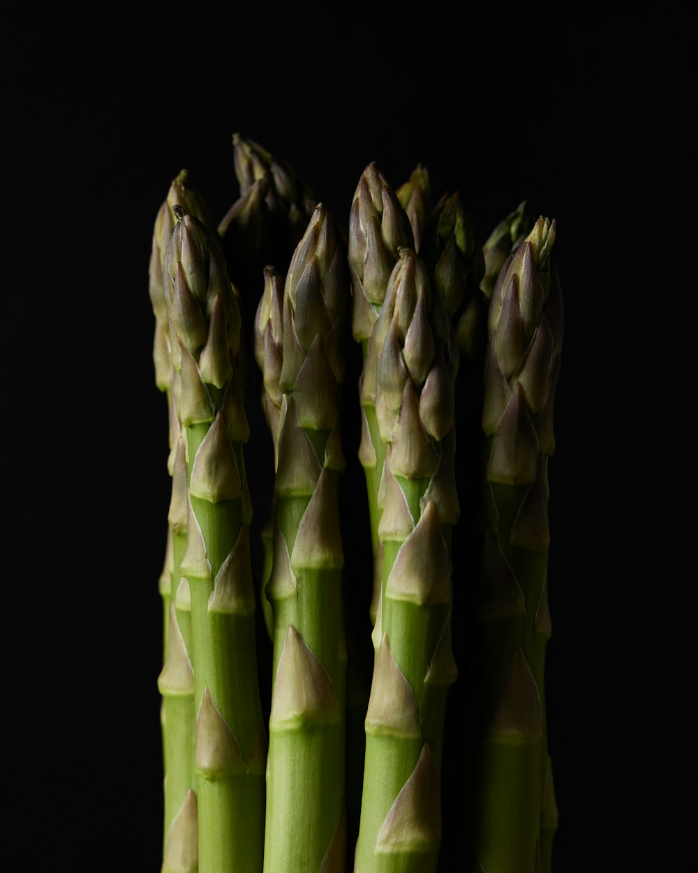 a close up of a bunch of asparagus