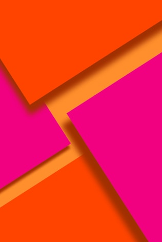 a close up of a cell phone with an orange and pink background