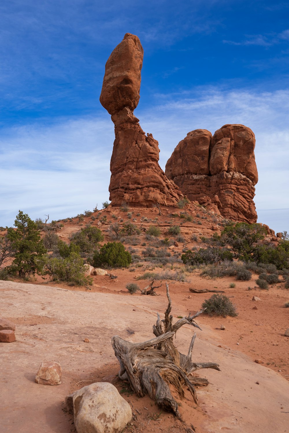 a rock formation in the middle of a desert