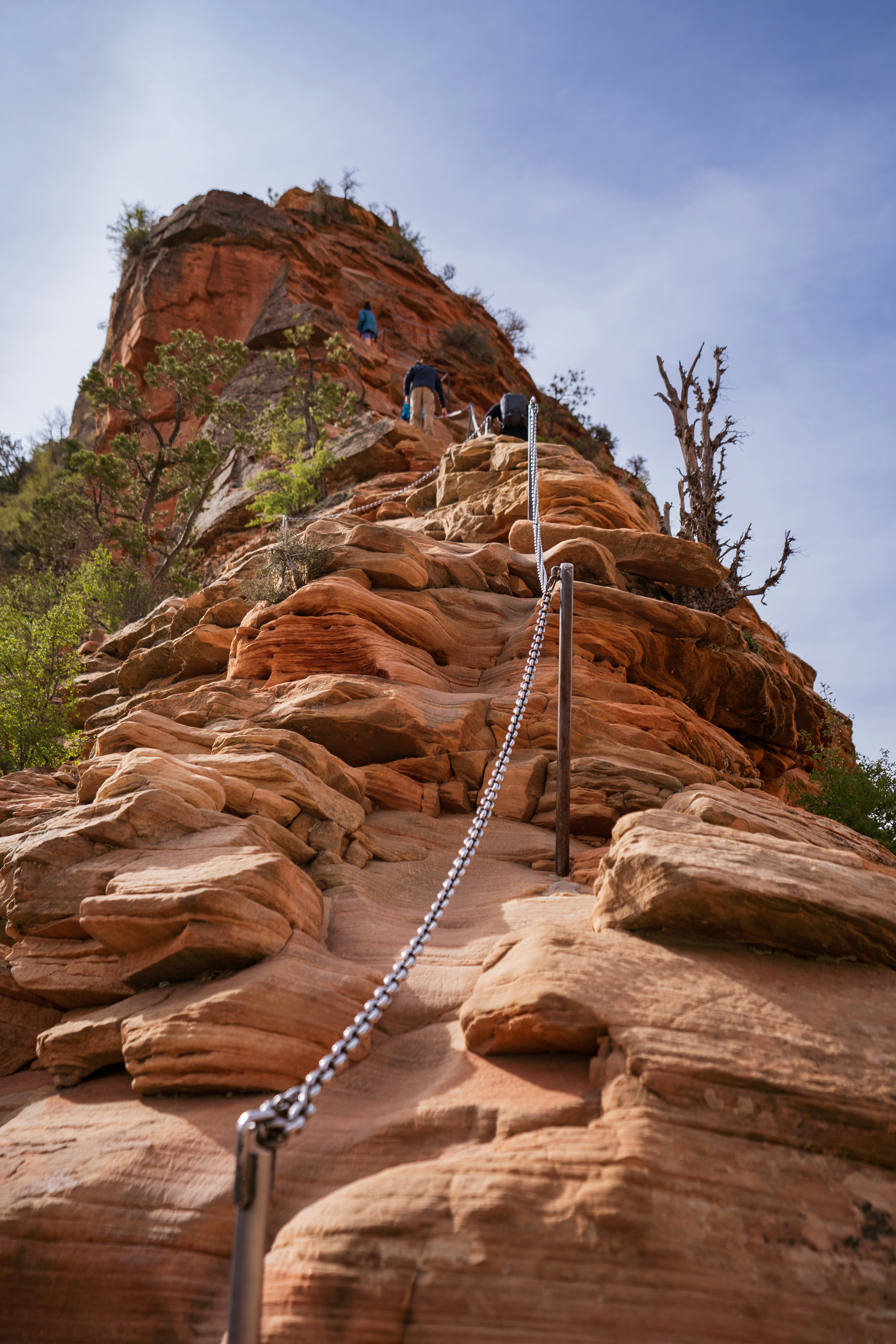 A man climbing up the side of a mountain photo – Free Brown Image on ...