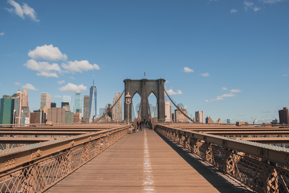 a view of a bridge with a city in the background