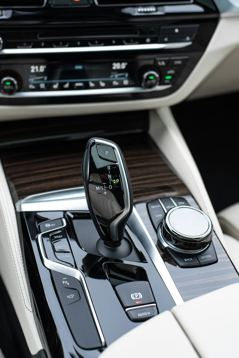 the interior of a car with a steering wheel