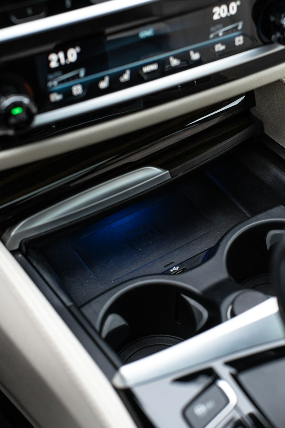 the interior of a car with a steering wheel