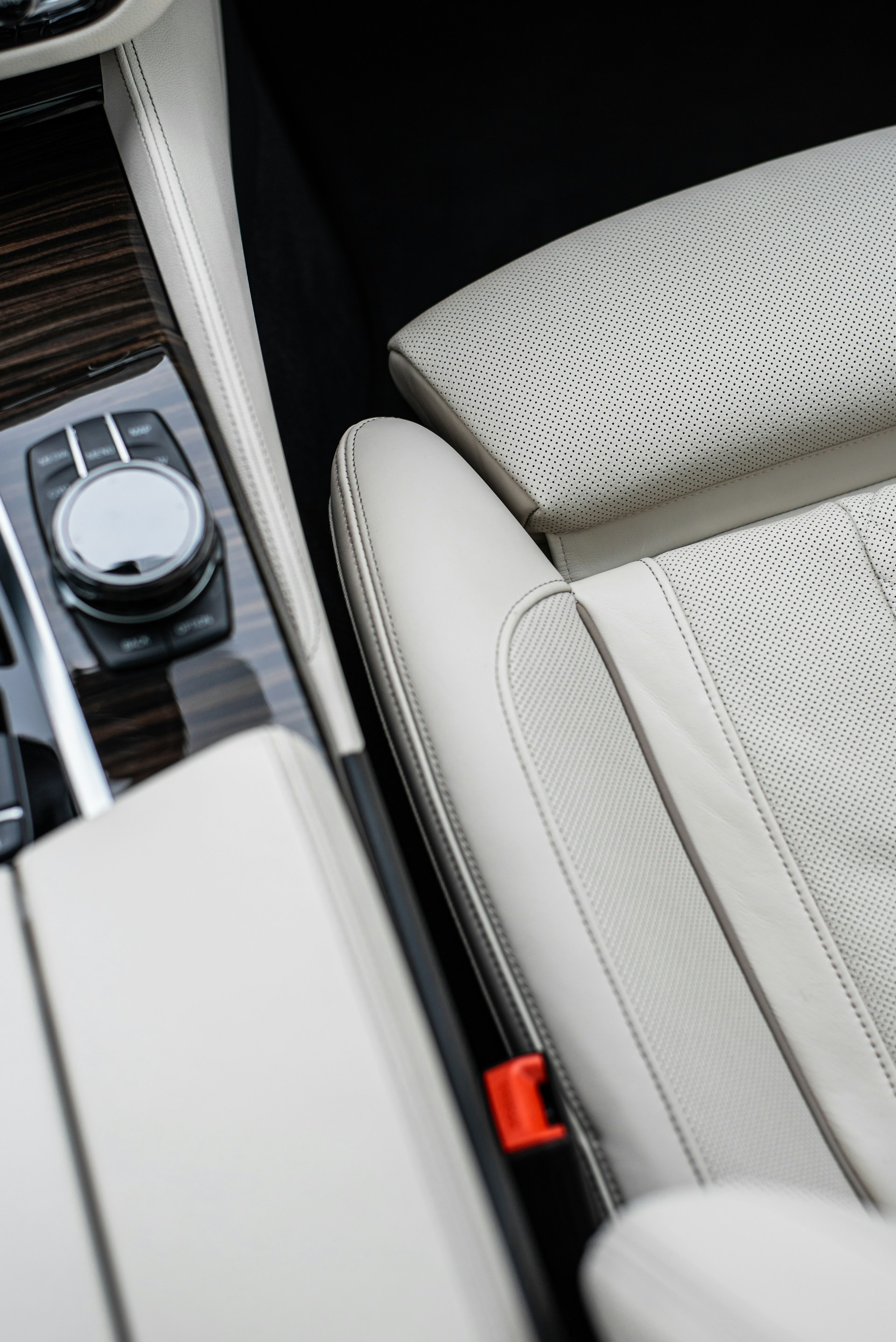 the interior of a car with a control panel