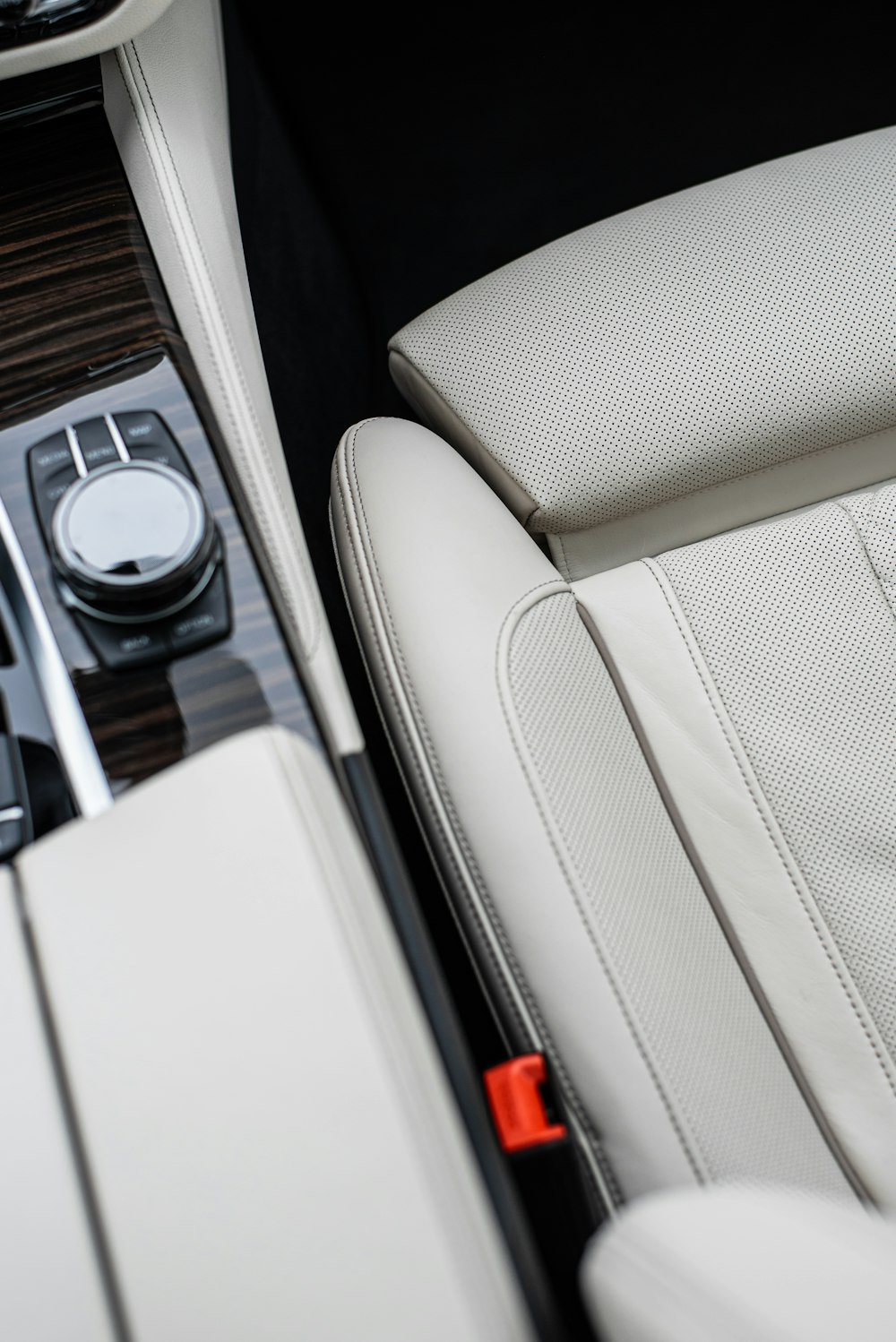 the interior of a car with a control panel