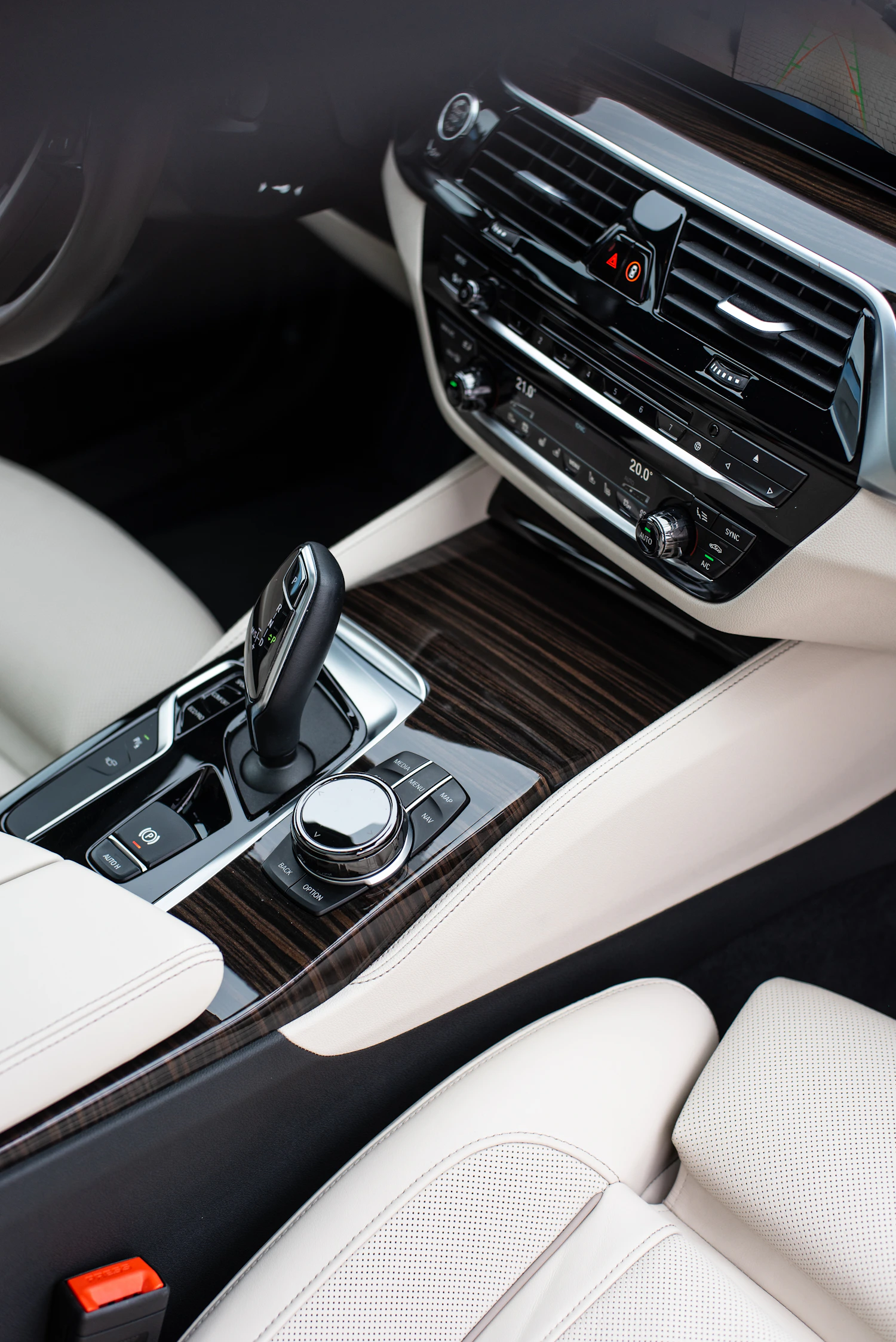 Car center console and front cabin