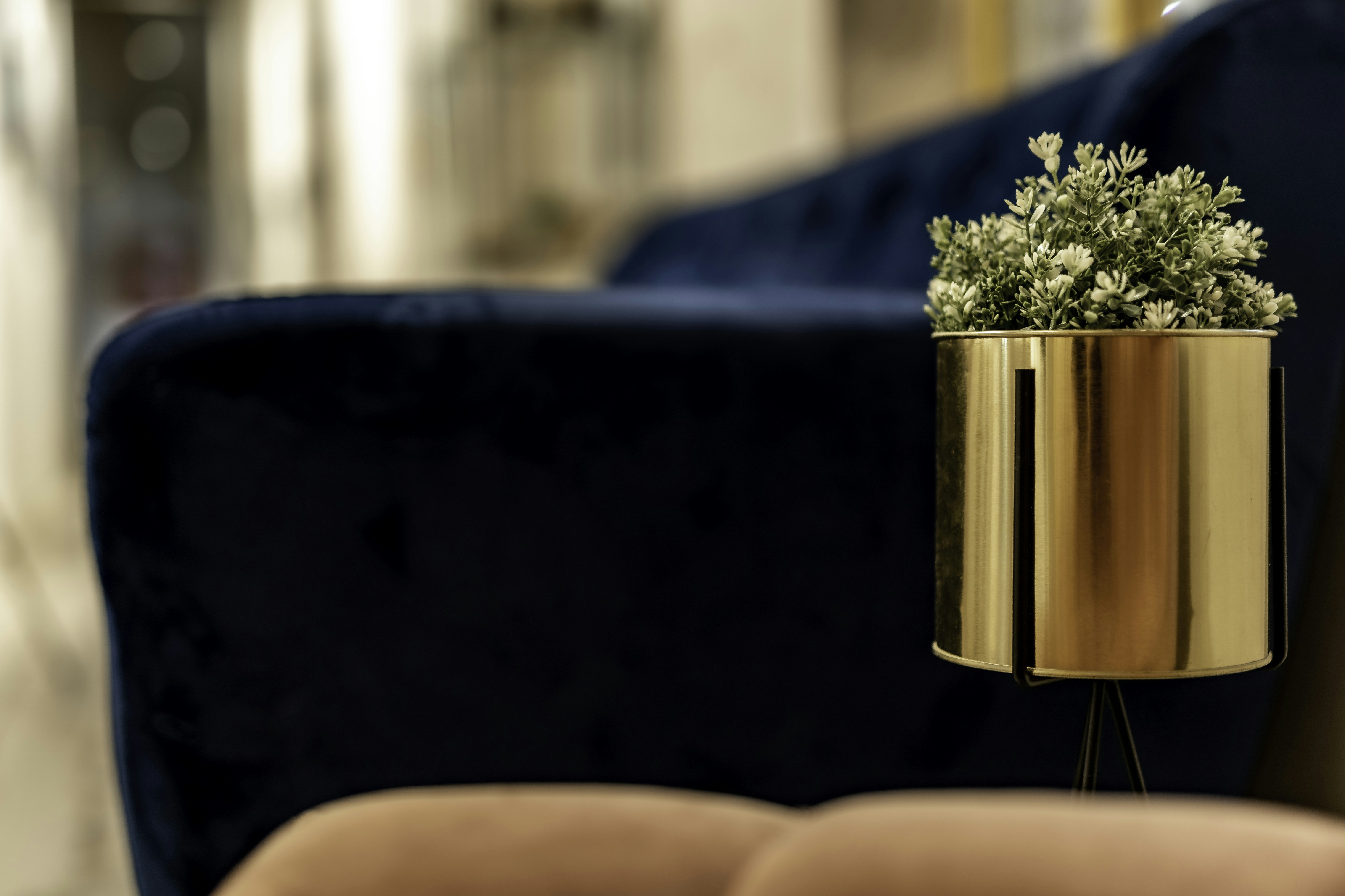 Luxury salon interior with elegant gold decor