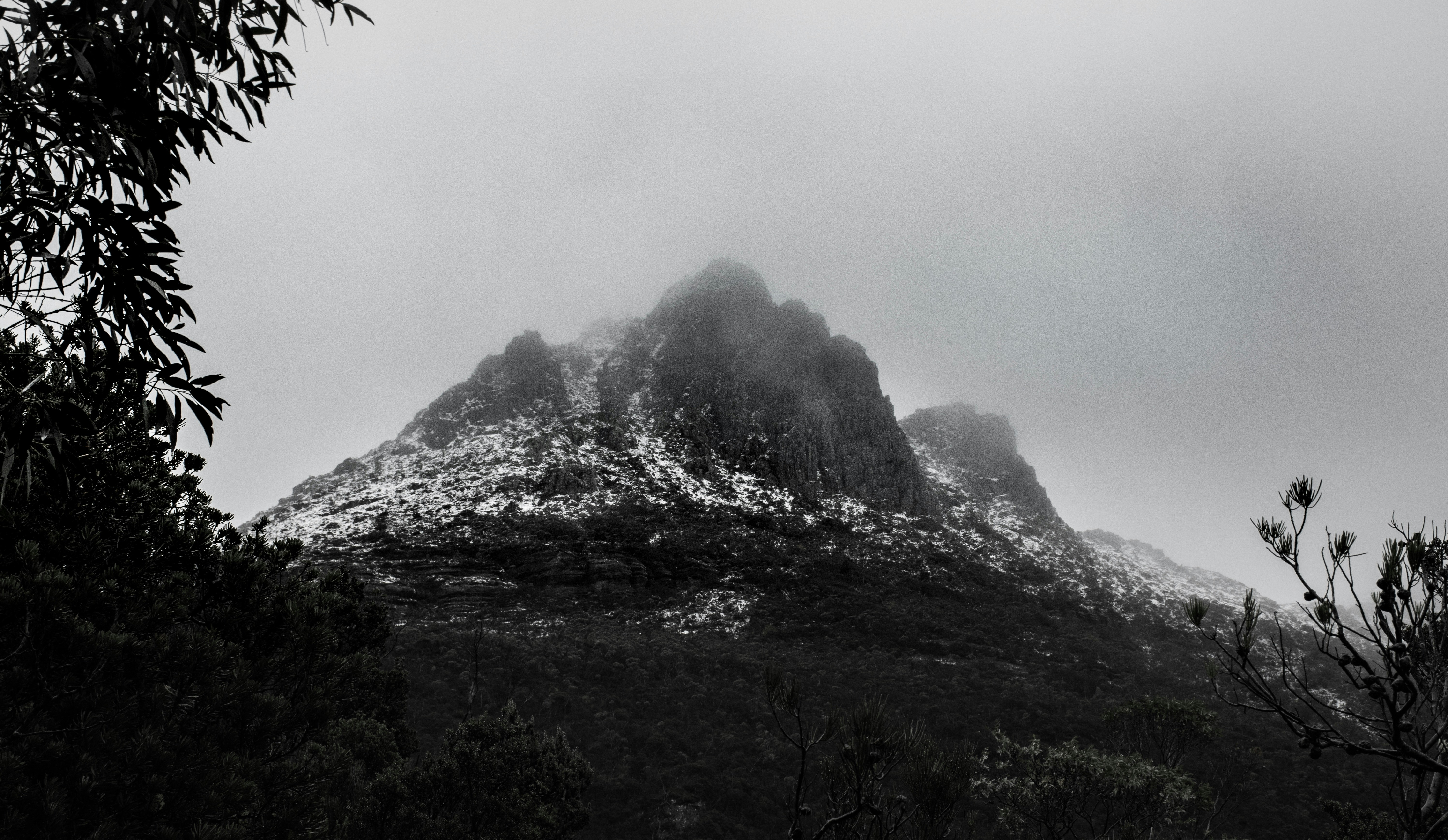 Cradle mountain in snow 