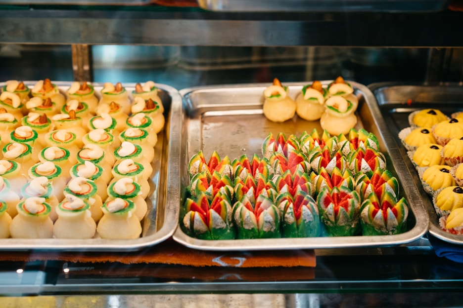 A vibrant display of traditional Madrid pastries.