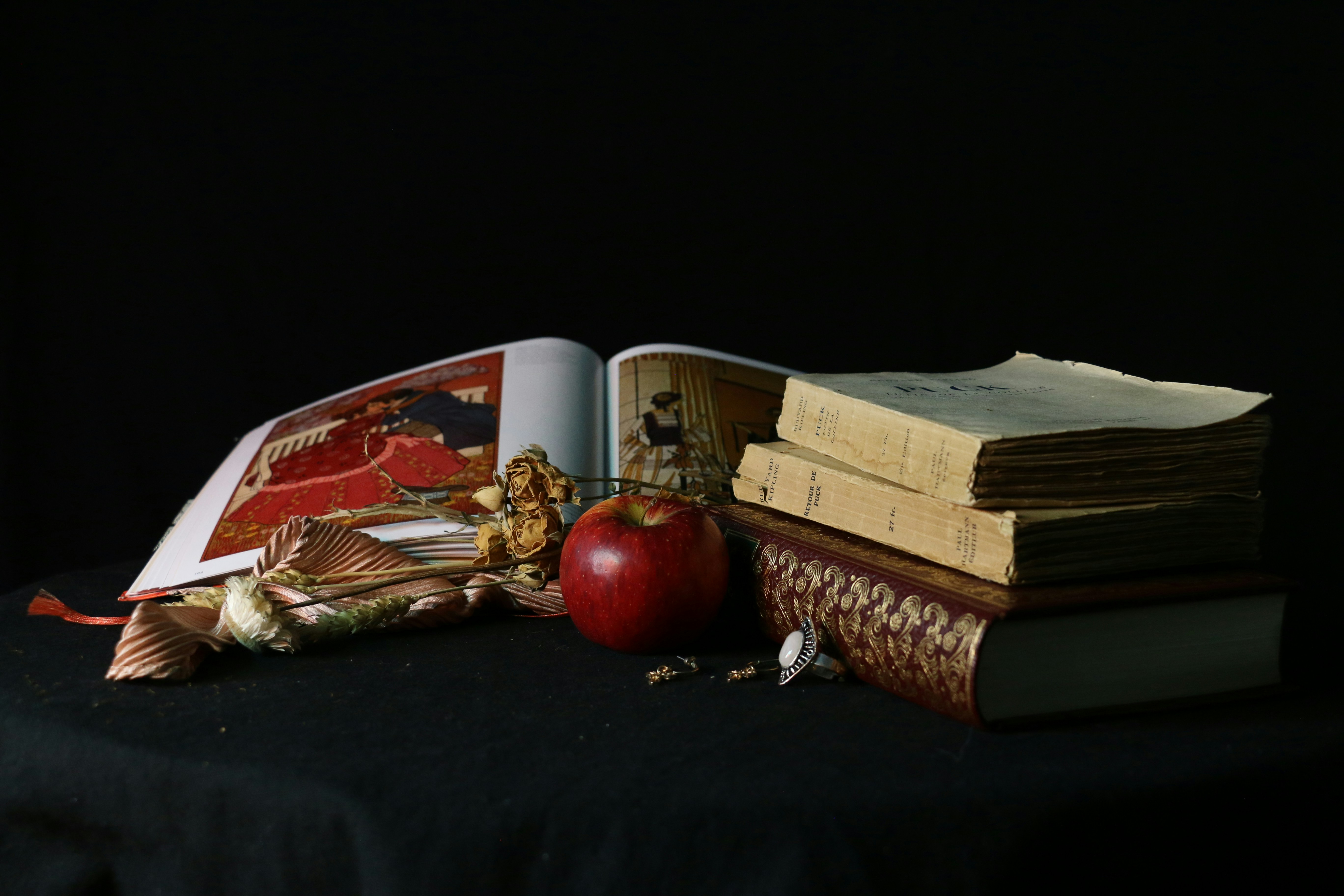 Still life of an old book mood