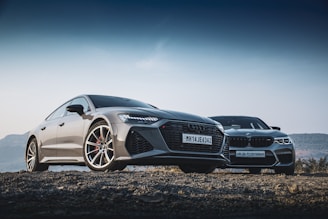 a couple of cars parked next to each other