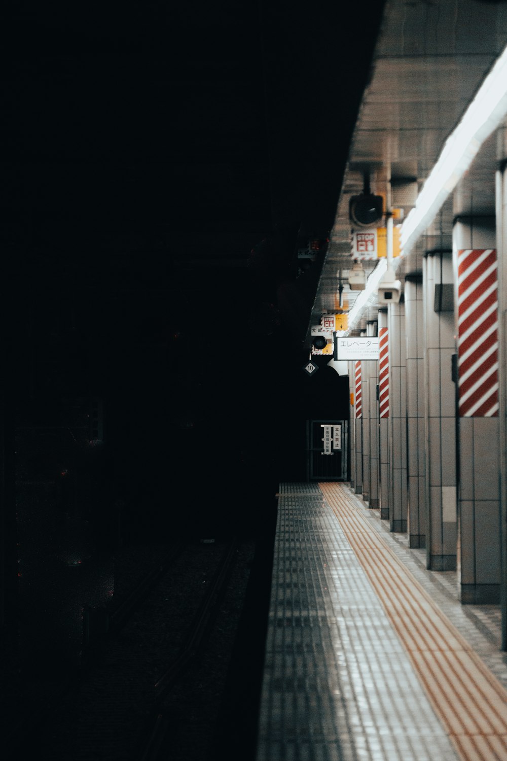 a train is pulling into a train station