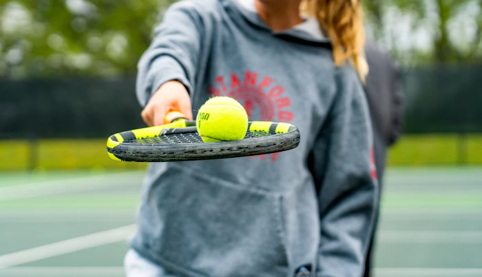 Tennis racket and balls
