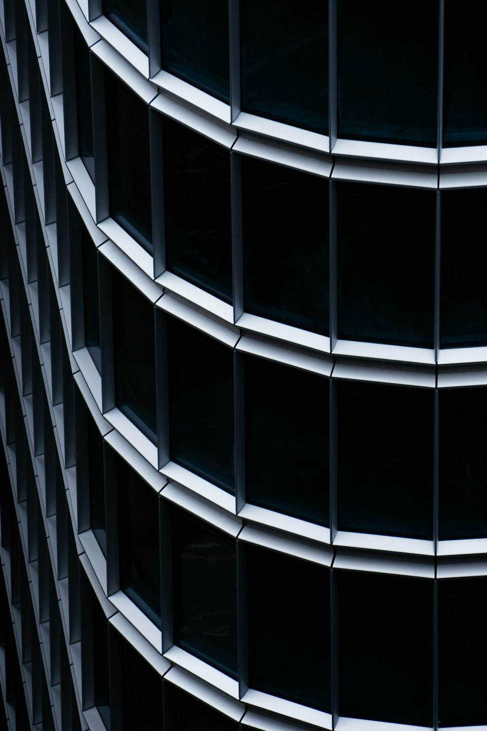 a close up of a building with many windows