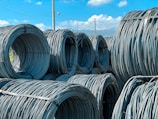 A close-up of industrial power cables neatly coiled.
