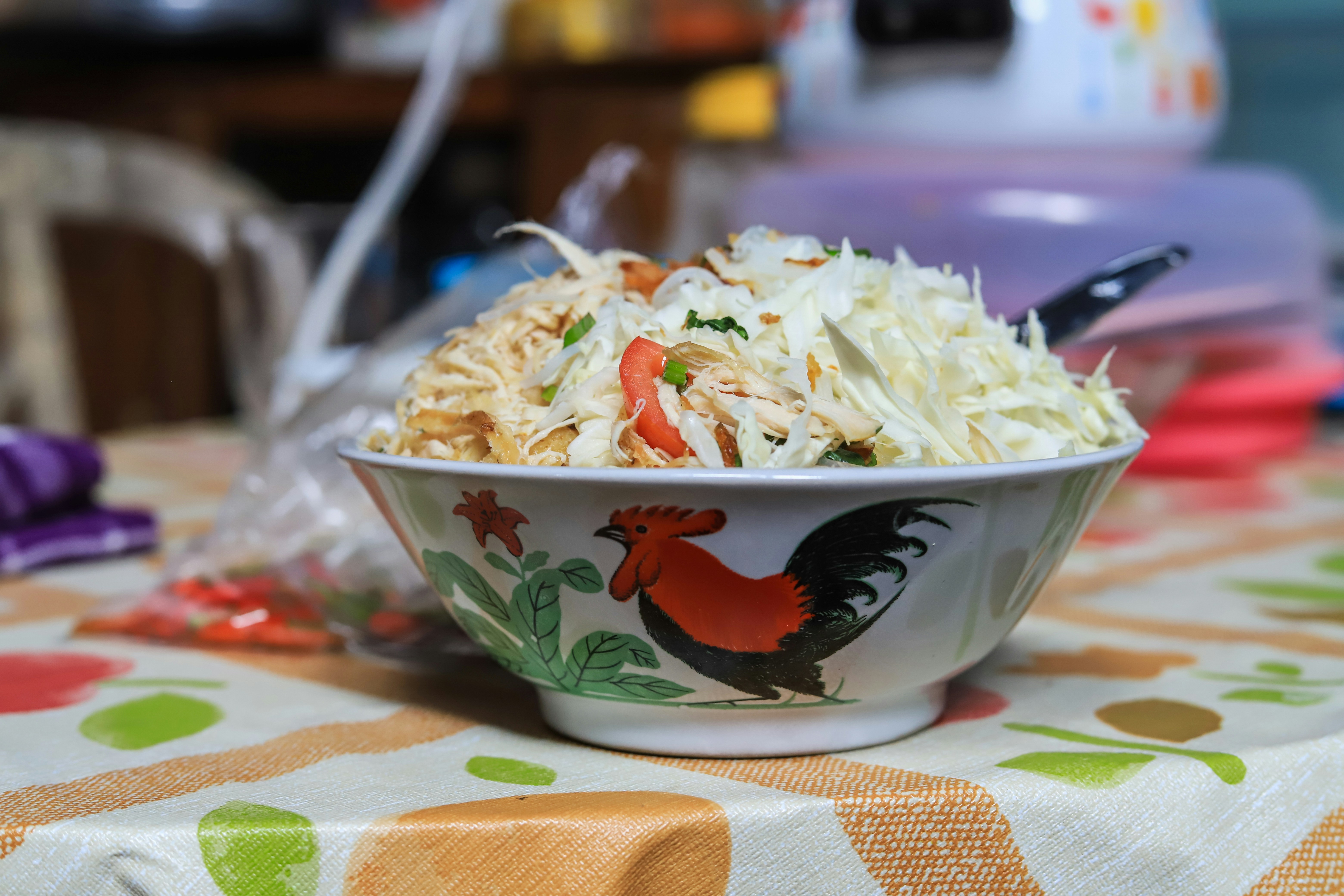 Asian cold noodle salad in a bowl